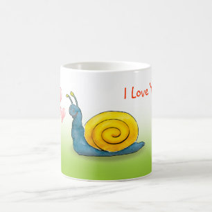 Mug Escargot aimé avec le grand coeur