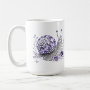 Mug Escargot de cristal violet argenté
