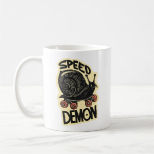 Mug Escargot drôle sur skateboard – Démon de la vitess