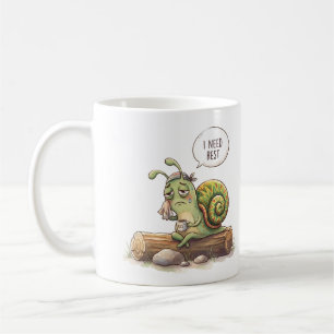 Mug Escargot fatigué drôle "J'ai besoin de repos" Illu