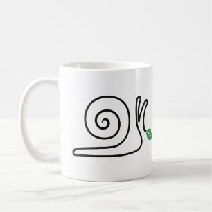 Mug Escargot minimaliste en art linéaire avec feuille