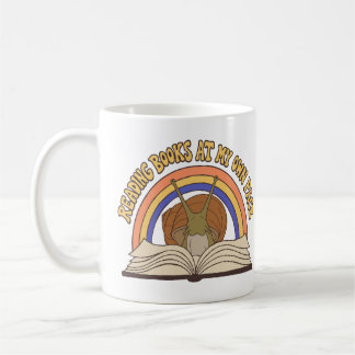 Mug Escargot Rétro Lisant des livres