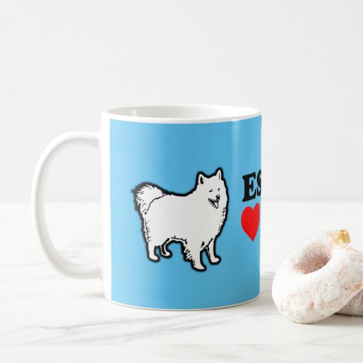 Mug Eskimo Bandits d'amour American Eskimo Chien (Avec donut)
