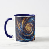 Mug Espace Abstrait moderne Royal Blue et Gold Swirls (Gauche)