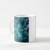 Mug Espace | Art fractal bleu et blanc (Devant gauche)