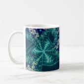 Mug Espace | Art fractal bleu et blanc (Gauche)