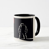 Mug Espace d'Astronaute Noir et Rouge Constructiviste  (Devant droit)
