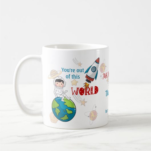 Mug Espace De Ce Monde Appréciation De L'Enseignant Mu (Gauche)