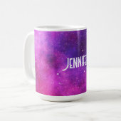 Mug Espace rose & violet & Étoiles Faux Galaxy (Devant gauche)