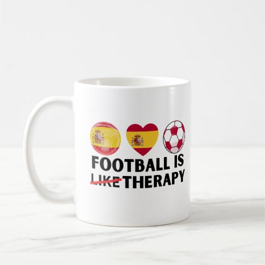 Mug Espagne Le football est comme la thérapie (Gauche)