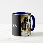 Mug Espagnol Springer noir et blanc. Personnalisé (Devant droit)