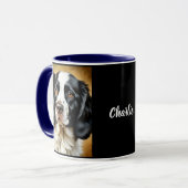 Mug Espagnol Springer noir et blanc. Personnalisé (Devant gauche)