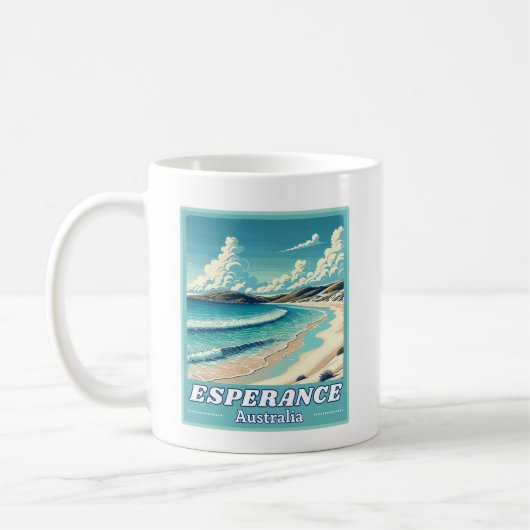 Mug Esperance en Australie Occidentale Skyline Rétro (Gauche)