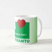 Mug Esperanto / "Amo venkas sovíon", (Devant droit)