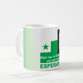 Mug Espéranto "fermas de pordo d'unu de Kiam, (Devant gauche)