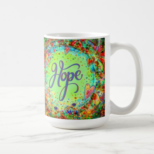 Mug Espère Joli Floral Whimssical Inspirationnel Vert (Droite)