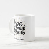 Mug Espérer et croire Citation inspirante Texte person (Devant gauche)