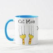 Mug Espiègle drôle de maman de chat d'éraflures de (Gauche)