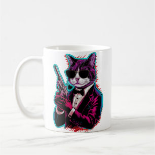 Mug Espion de chat Cool rétro