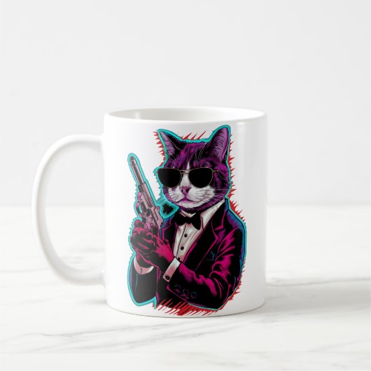Mug Espion de chat Cool rétro (Gauche)