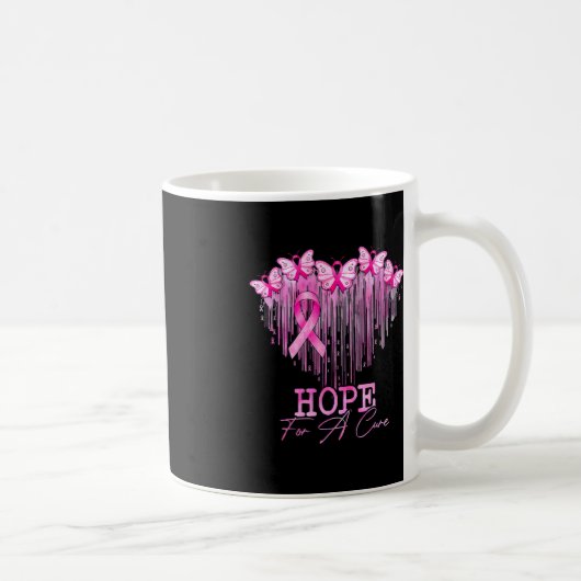 Mug Espoir D'Une Cure Rose Papillon Cancer Du Sein Con (Droite)