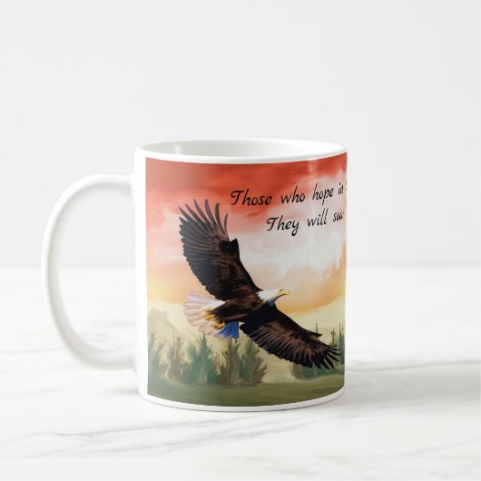 Mug Espoir et force Isaïe Bible Verse (Gauche)