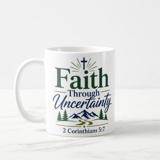 Mug Espoir scripturaire à travers l'incertitude Citati (Gauche)