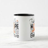 Mug Espoir typographique d'amour de foi de leucémie (Centre)