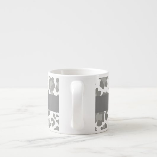 Mug Espresso blanc et gris Empreinte de léopard (Dos)