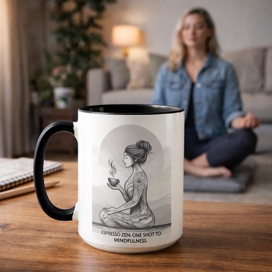 Mug Espresso Conscient Méditation Zen Une Seule Dose B