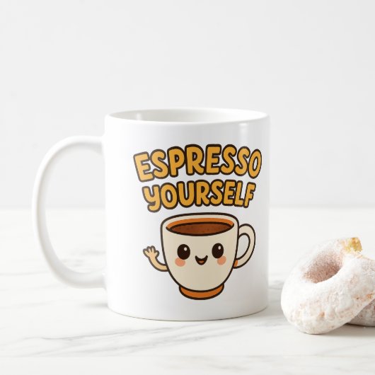 Mug Espresso Vous-Même | Conception sympa et amusante  (Avec donut)