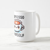 Mug Espresso Yourself - Drôle Pixel Art Conception Caf (Devant droit)