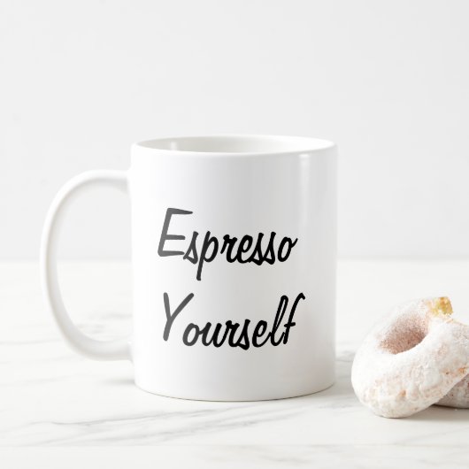 Mug Espresso Yourself Witty Pun (Avec donut)