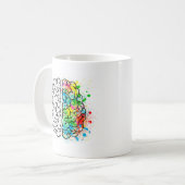 Mug esprit cerveau psychologie idée coeurs (Devant gauche)