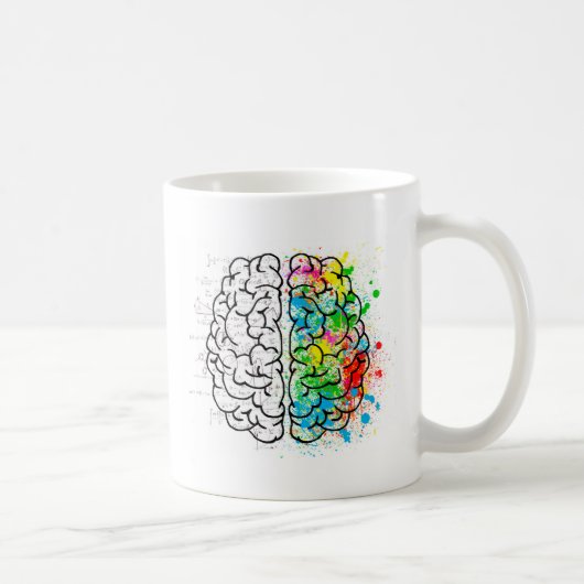 Mug esprit cerveau psychologie idée coeurs (Droite)