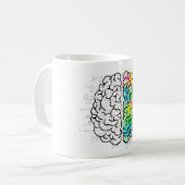 Mug esprit cerveau psychologie idée coeurs (Devant gauche)