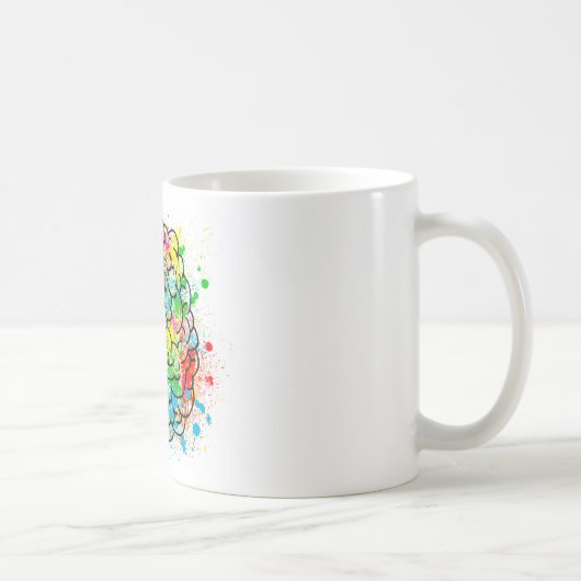 Mug esprit cerveau psychologie idée coeurs (Droite)