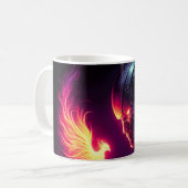 Mug Esprit de feu de phénix de robot futuriste cyberné (Devant gauche)