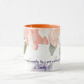 Mug Esprit de puissance aquarelle florale chrétienne  (Centre)