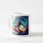 Mug Esprit de surf intemporel : Senior Wave Rider (Devant gauche)