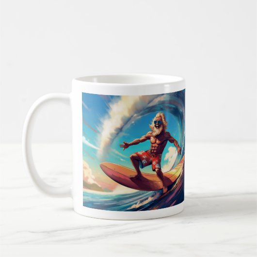 Mug Esprit de surf intemporel : Senior Wave Rider (Gauche)