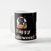 Mug Esprit effrayant d'Halloween avec un adorable chat (Devant gauche)