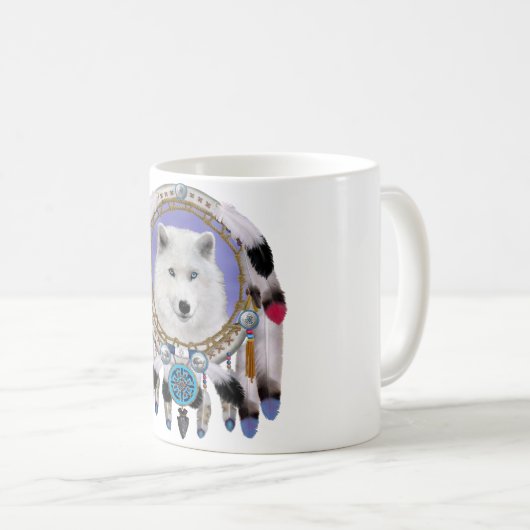 Mug Esprit indien indigène de loup (Devant droit)