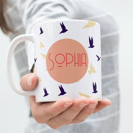 Mug Esprit libre Boug d'oiseaux personnalisée