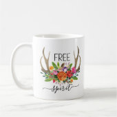 Mug Esprit Libre Moderne Boho Chic Fleurs Andouillers (Gauche)