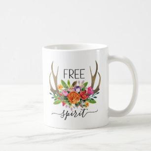Mug Esprit Libre Moderne Boho Chic Fleurs Andouillers
