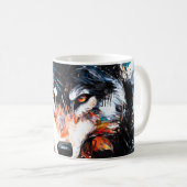 Mug Esprit Loup Sauvage Abstrait (Devant droit)