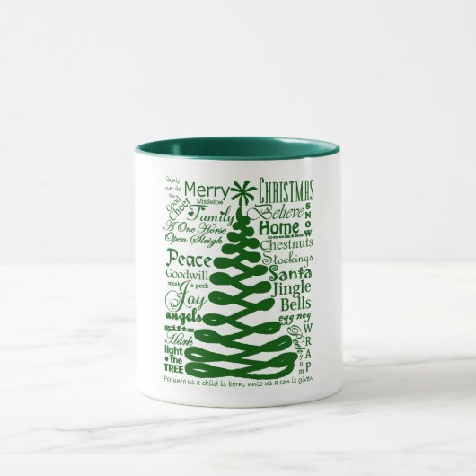 Mug Esprits de Noël Arbre Abstrait avec typographie te (Centre)