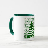 Mug Esprits de Noël Arbre Abstrait avec typographie te (Devant gauche)