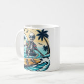 Mug Esqueleto surfeando en una playa (Devant gauche)